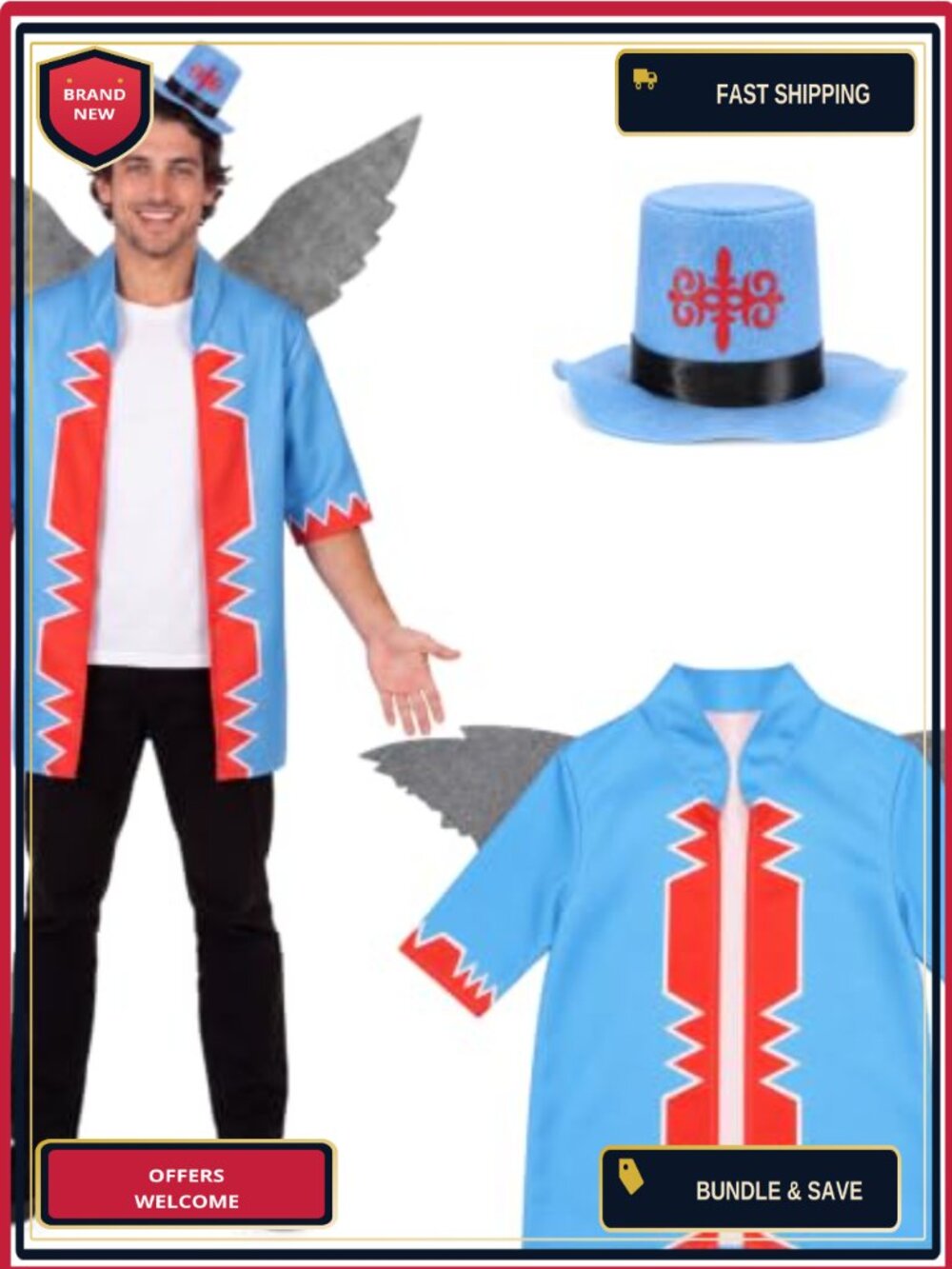 2 Pc Halloween Monkey Costume Set Adult Cosplay Top Hat